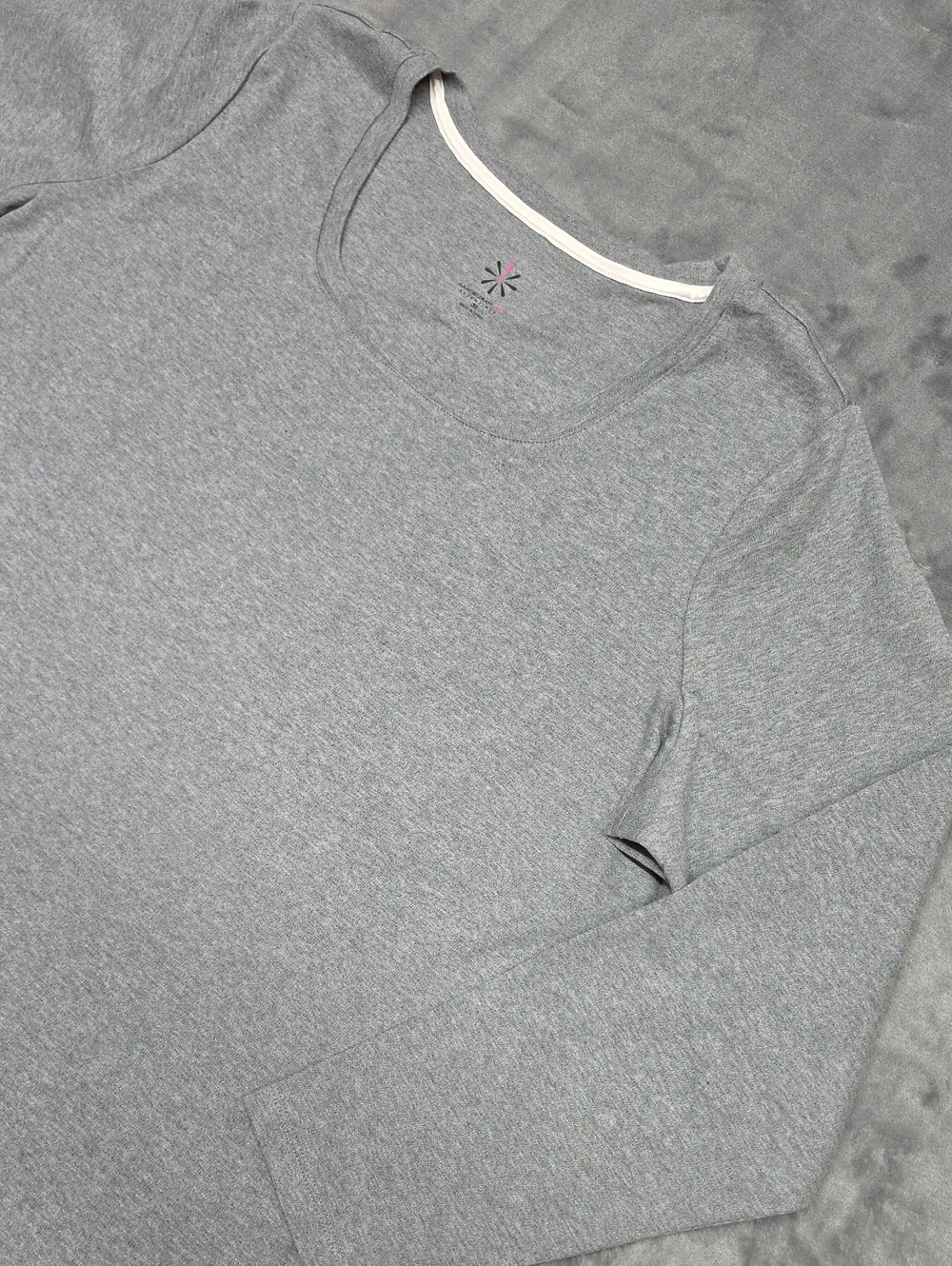 Isaac Mizrahi Heather Gray Long Sleeve Scoop Neck Top Sz 3X